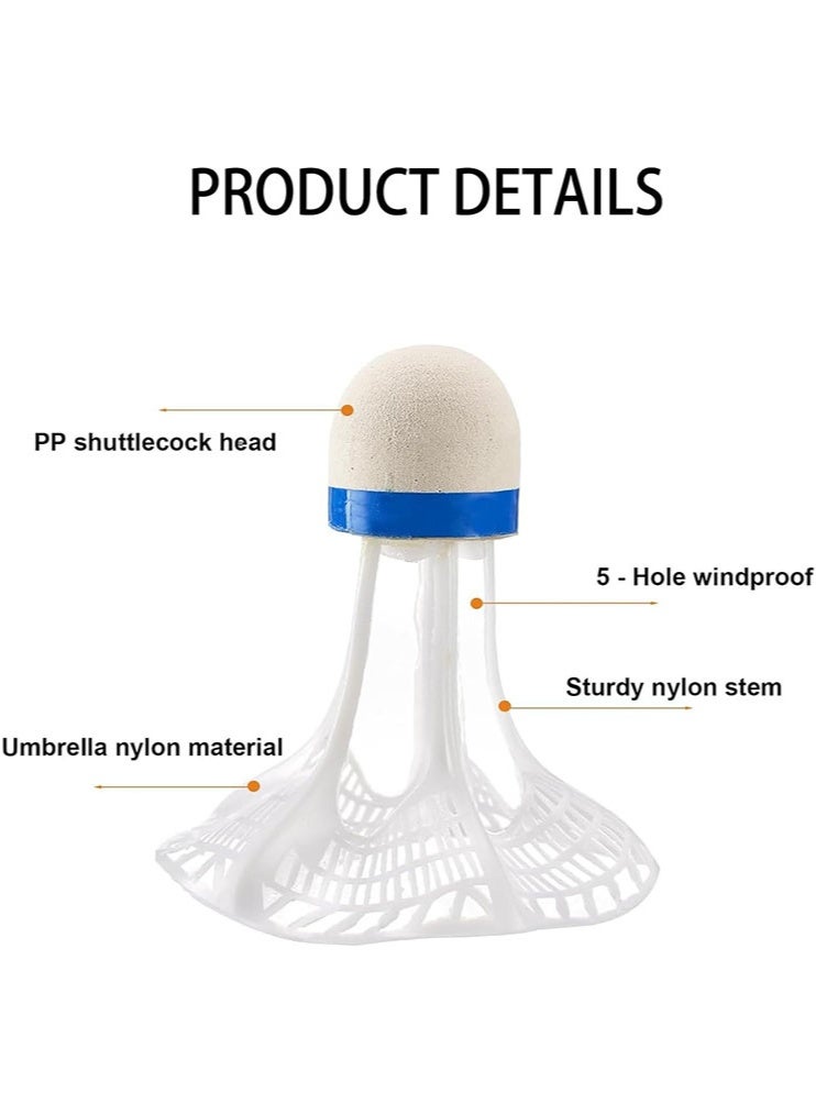 الوجبة 6 كرات ريشة طائرة مقاومة للرياح، كرات ريشة طائرة، صفراء وبيضاء برأس مزدوج من الفلين الناعم، كرات ريشة عالية المرونة للتدريب في الهواء الطلق، والألعاب العائلية، والأنشطة المدرسية - Image 3